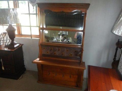 Vintage oregon pine hanging over Mantle stand