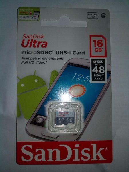 16Gb SD Card (brand NEW) (Sandisk Ultra High Speed (UHS-I))