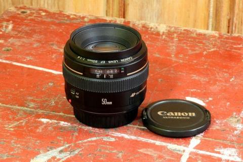 Canon EF 50mm f1.4 USM lens - New price R5600