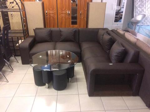 New leather brown couch