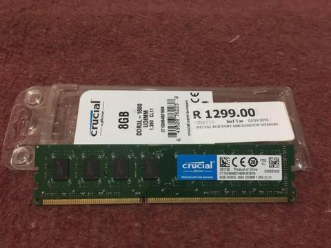 Crucial 8GB DDR3 1600 memory