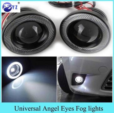 COB Angel Eyes Fog Lights Led Car Headlight Lamp DRL Universal Daytime running light