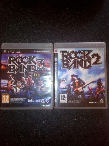 PS3 games rock band 2 and rock band 3
