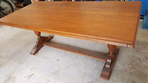 Antique Solid Teak Table - Refectory Table