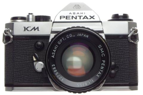 ASAHI PENTAX KM 35mm classic MINT 35mm vintage film camera SMC 1.8/55mm coated lens kit boxed