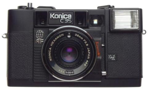 KONICA C35 AF vintage 35mm film camera HEXANON 38mm f2.8 Lens 2.8/38mm cased