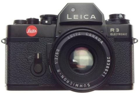 Leica R3 SLR 35mm black vintage film camera SUMMICRON 2/50mm cap strap f=50mm