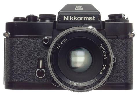 NIKON EL NIKKORMAT black 35mm SLR film camera Nikor 1:2 f=50mm lens 2/50 excellent