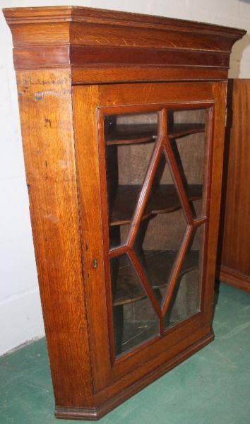 Oak Victorian Hanging Corner Cabinet - R4,250.00