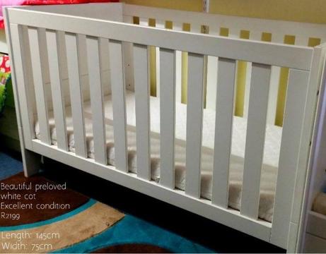 Beautiful PRELOVED White Cots for SALE