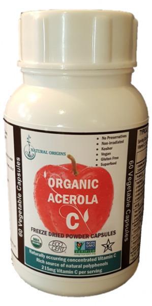 Organic Acerola Vitamin C (Freeze Dried) Capsules