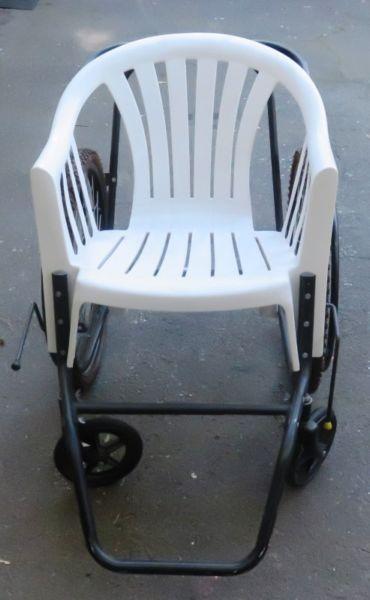 Wheelchair with plastic chair