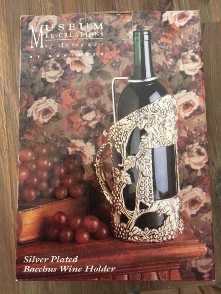 Silver plated wine holder