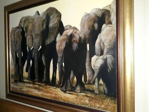 A large wildlife painting for sale