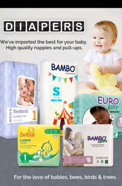 Quality EU approved disposable nappies for sale. Please contact me for pricing