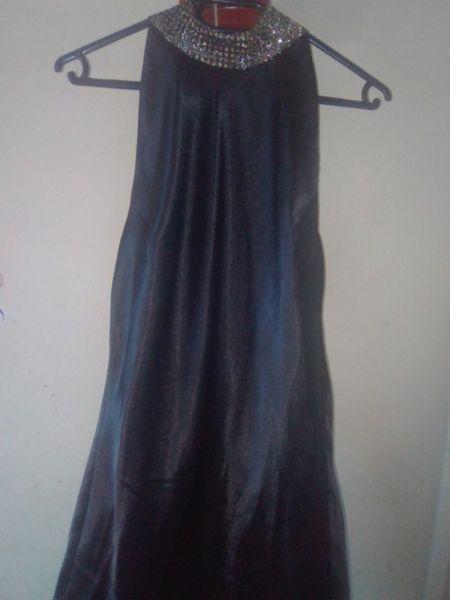 Open back black and gold evening dress forsale