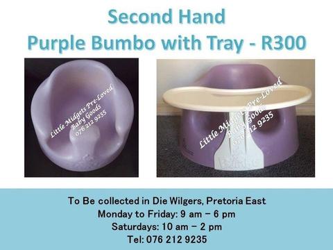 Second Hand Purple Bumbo with Tray