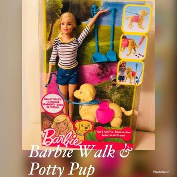 Barbie Walk & Potty Pup - Brand New