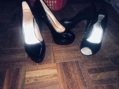 2 pairs of size 4 Black heels