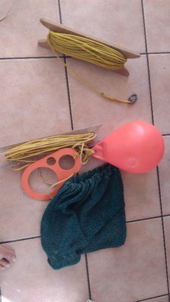Dive Line, net, cray fish measure and buoy