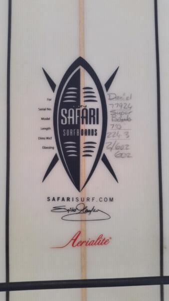 Spider Safari Super Bomb Surfboard with sock