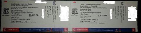 2x South Africa vs England tickets available - Dropping price to R1500 - 23 June 2018