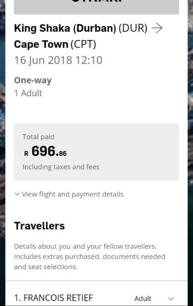 KULULA TICKET TO CPT