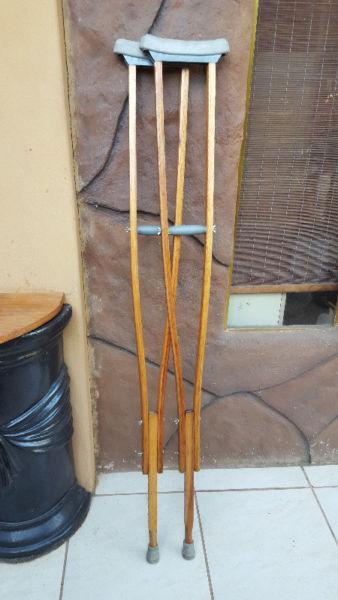 Lovely pair of old wooden crutches