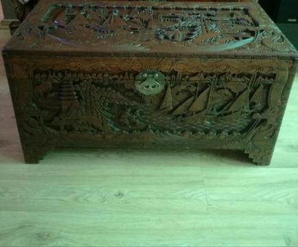Beautiful Hand Carved Asian Kist