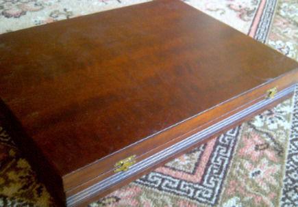 Nice VINTAGE 19 Century Timber Wooden antique Cutlery Box empty collectable