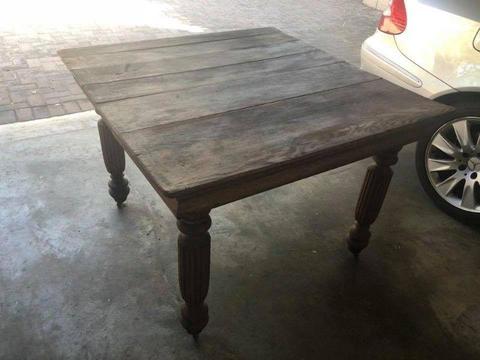 108+ Year Old Antique Dark English Oak Table With Carved Legs