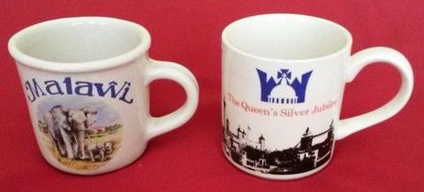 2 x Vintage commemorative ceramic mugs