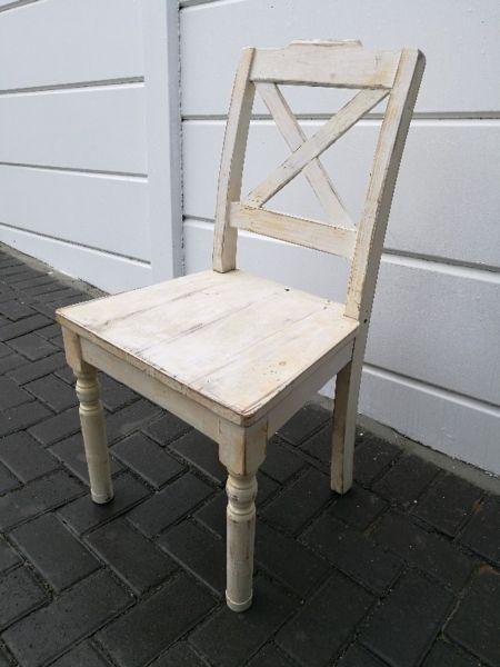 Single white shabby chair