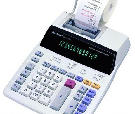 SHARP PRINTING Two Memory Two Colour Adding Calculator. 12 Digit display