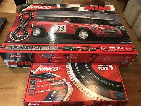 Ninco Slot Car set (Mini Cooper) and Extension Kit