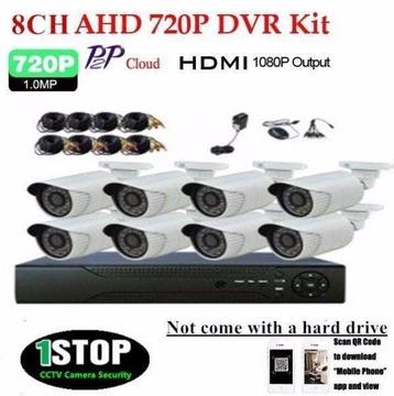 4CH AHD KIT 720p 4X720 Outdoor security camera system 3G Internet remote viewing