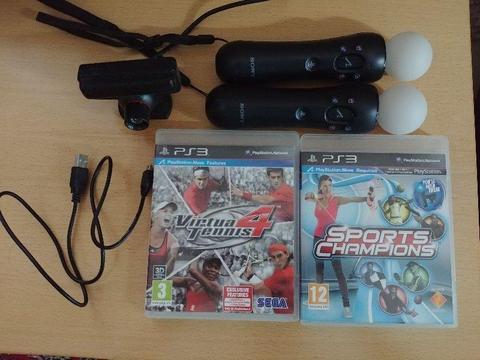 PlayStation move controllers + 2 games