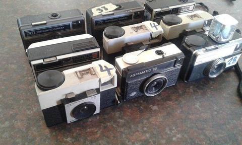 VINTAGE INSTANT CAMERAS. 9 to choose from @ R130 each.Look at photos and read below