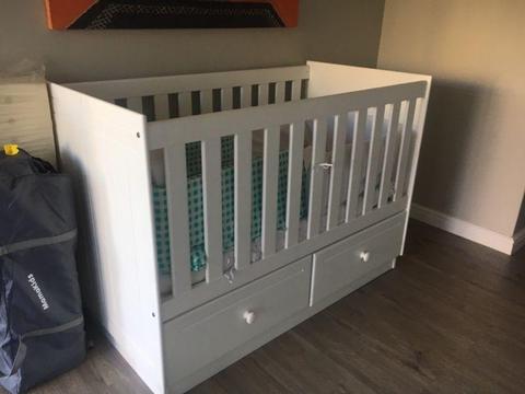 Large baby cot and compactum for sale plus some optional extras you will need