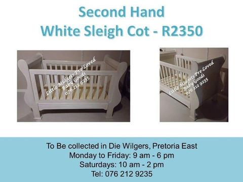 Second Hand White Sleigh Cot