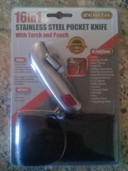 16 in 1 stainless steel pocket knife set