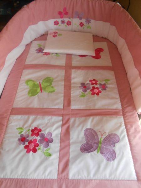 full range of custom made linen and accessories for cots, camp cots, toddler beds and nurseries