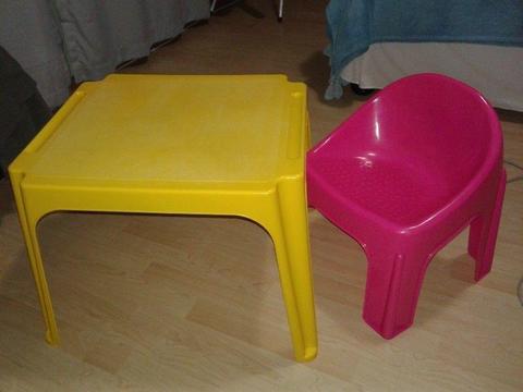 Sturdy Plastic kids table and chair