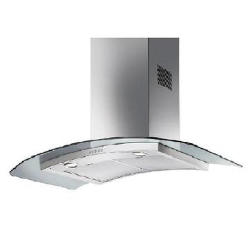 Smeg 90cm Stainless Steel Glass Curved Wall Mounted Extractor - KV90XE