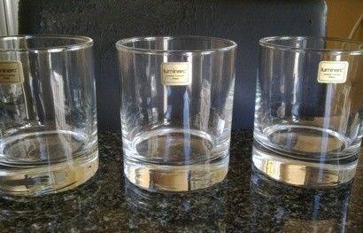 Three Luminarc lead crystal glasses