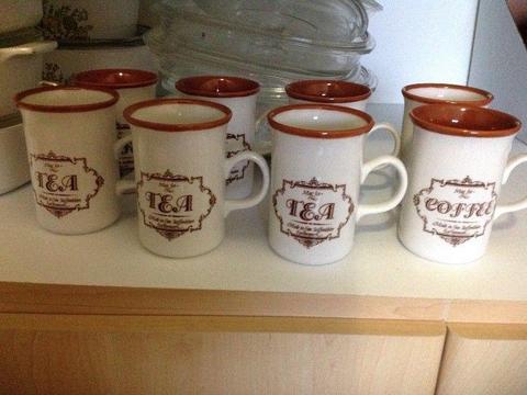 English tea & coffee mugs x 8. R200 neg
