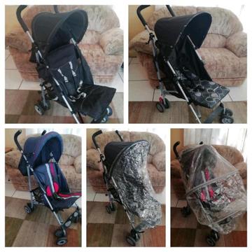 3 x strollers with raincovers R790 each