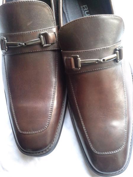 Mens chocolate brown leather Moc 10.5/44.5