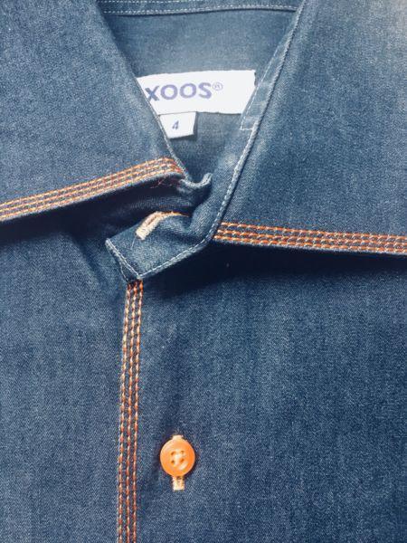 Xoos Men’s Long Sleeve Denim Shirt LG