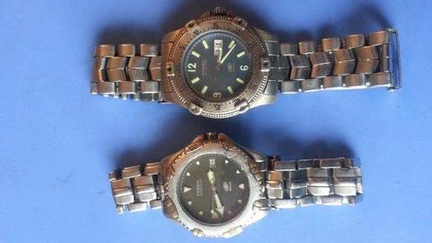 COLLECTION OF MENS AND WOMENS FOSSIL WATCHES